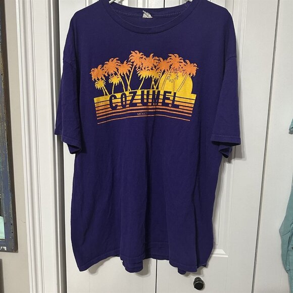 Gildan Other - Cozumel T Shirt Mens Graphic Purple XXL Vacation Casual Cotton Retro